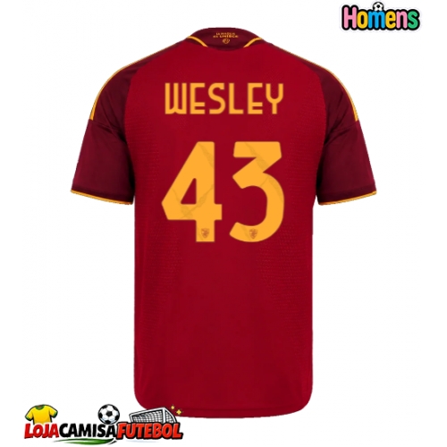 Camisa de Futebol AS Roma Wesley Franca #43 Equipamento Principal 2026-27 Manga Curta
